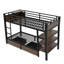 Lits simples en métal peu encombrants, tablettes de rangement, design noir moderne