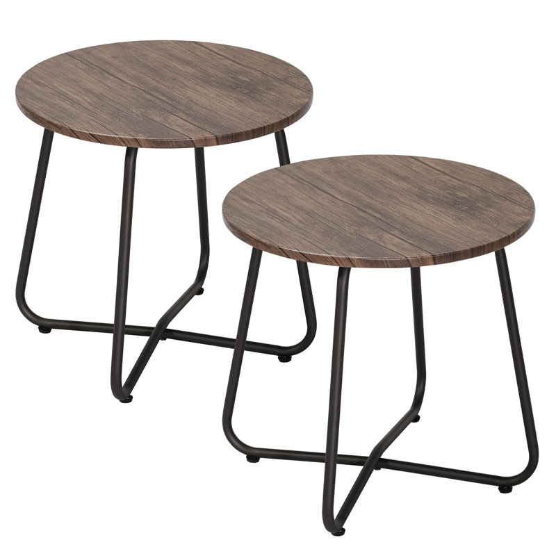 Jasenski End Table Set, Brown Top/Black Base