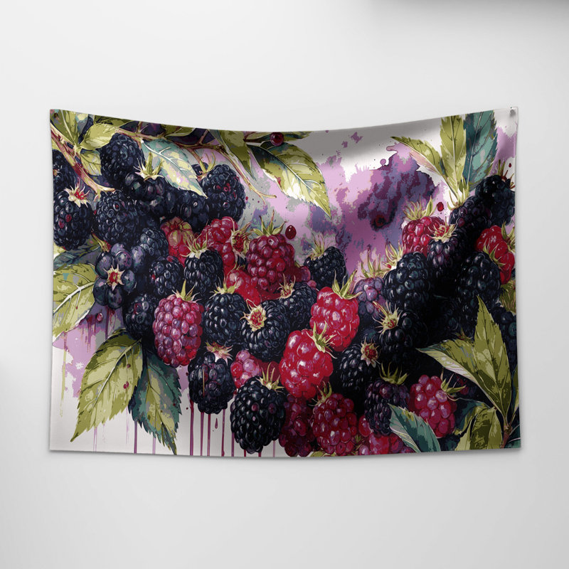 Tapisserie murale «Fruit Blackberry», 88 po x 104 po