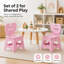 Ensemble de 2 chaises pliantes en plastique rose, pliables et peu encombrantes, idéales pour une utilisation intérieure et extérieure (salle de jeux, cuisine, terrasse, jardin, camping, pique-nique, événements, petits espaces).-274933104