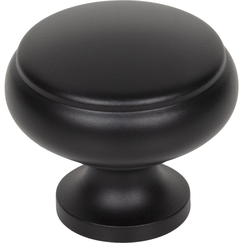 Cumberland 1 1/4" Diameter Round Knob, Flat Black