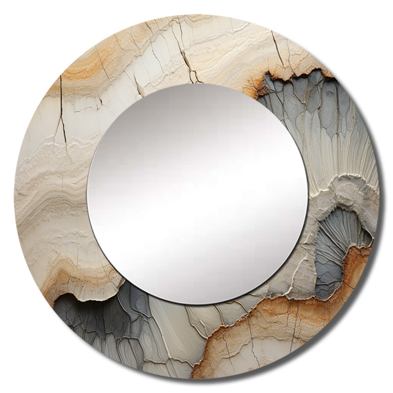 Samanthamarie beige et orange minimalisme pierre géode II, 29 po x 29 po