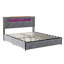 EU Double & King Velvet UPholstered Storage Bed With 4 Drawers, LED Shelf Headboard & USB-C Charging, Gre&Beige, 140/160X200cm-1781300488-1781300489