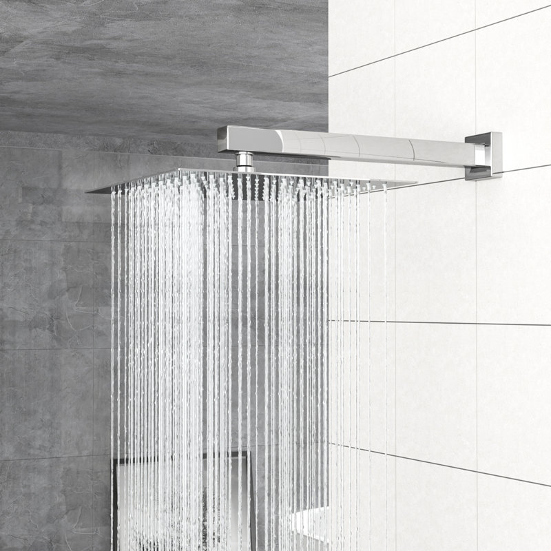 10 Inch Square Dual Shower Head - Handheld And Wall Mounted With