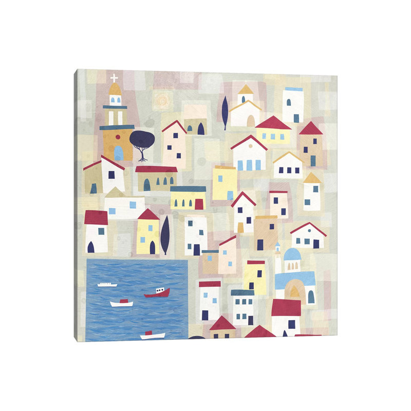 « Halki » par Nic squirrell-impression d’art graphique, Toile tendue, H 48 po x l 48 po x 1,5 po, Pas de tapis