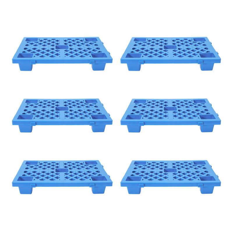 6 palettes en plastique, 6 palettes emboîtables, Bleu