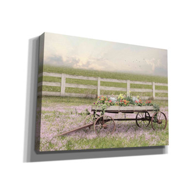 'Country Flower Wagon' by Lori Deiter, Canvas Wall Art