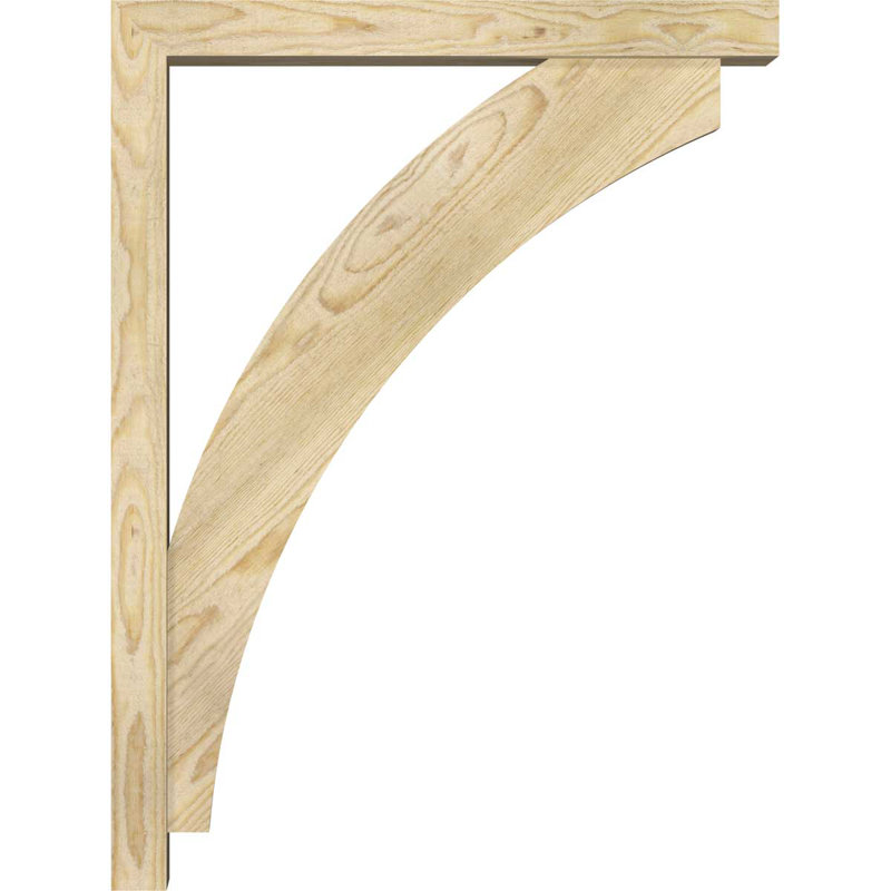 Thorton Block Bracket with Offset Brace, 4"W Douglas Fir (Rough Sawn), 32 x 24