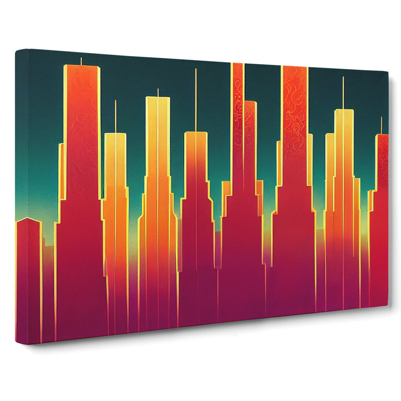 Adorable Abstract City Skyline - Wrapped Canvas, 40cm H x 60cm W x 3cm D