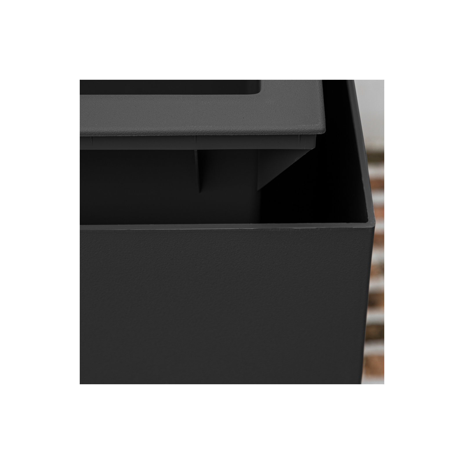 Block Series Span Planter, Black, 30” H x 38” W x 10” D