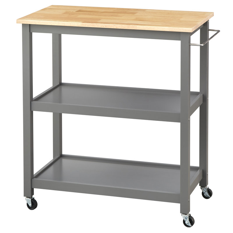 Batish 34 " W Kitchen Cart, Charcoal
