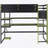 Twin Size Wood Loft Bed With Desk,Side Storage Rack,Multi-Storage Shelves And RGB Light,Green-315414059-315414057