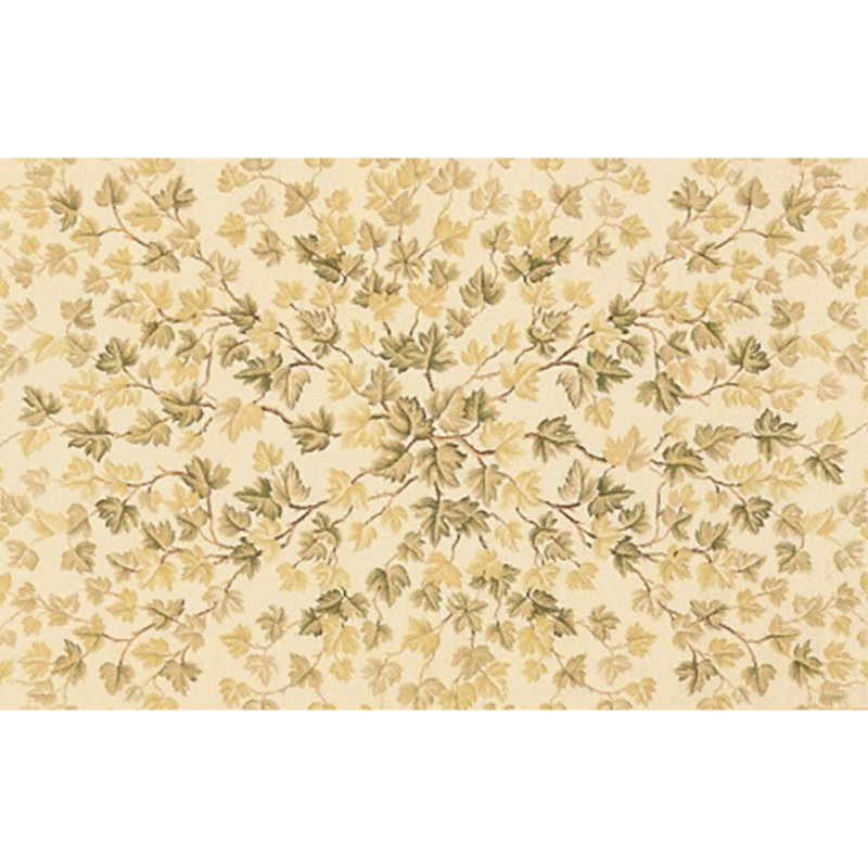Wool Floral Area Rug, Rectangle 9'2" x 11'3"