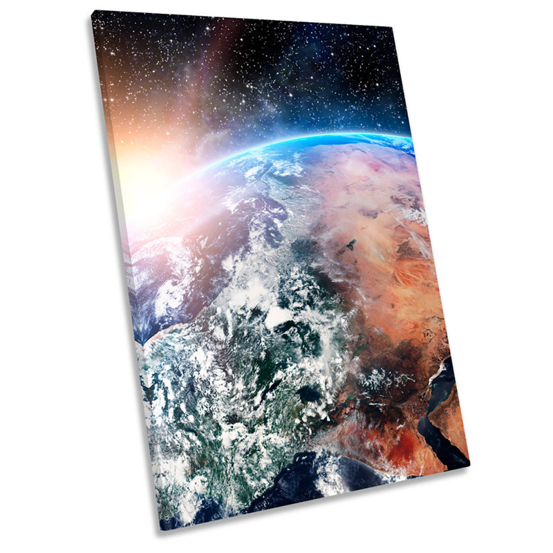 Planet Earth Space - Wrapped Canvas Print, 45.7cm H x 30.5cm W