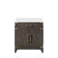 Meuble-lavabo simple avec comptoir en quartz