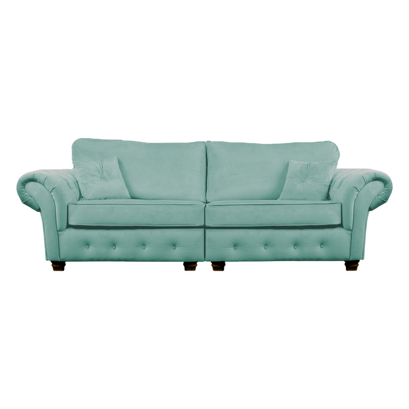 Lila 4 Seater Velvet Sofa, Aqua
