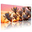 Ensemble de 3 tableaux sur toile « Magnolias en fleurs au coucher du soleil » pour la décoration du salon et de la chambre.-437412283
