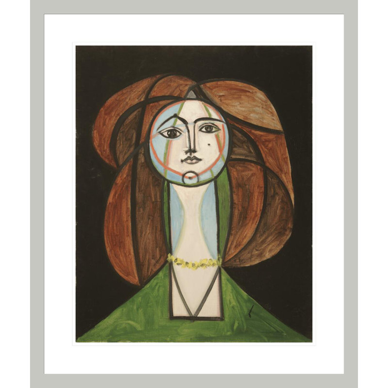 Femme au collier jaune par Pablo Picasso, 27.81" H x 23.5" W