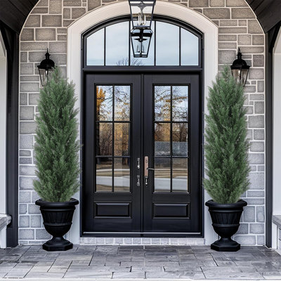 Arbre de pin artificiel vert 6 pi, plante réaliste en plastique, convient à la décoration intérieure et extérieure 2Pcs