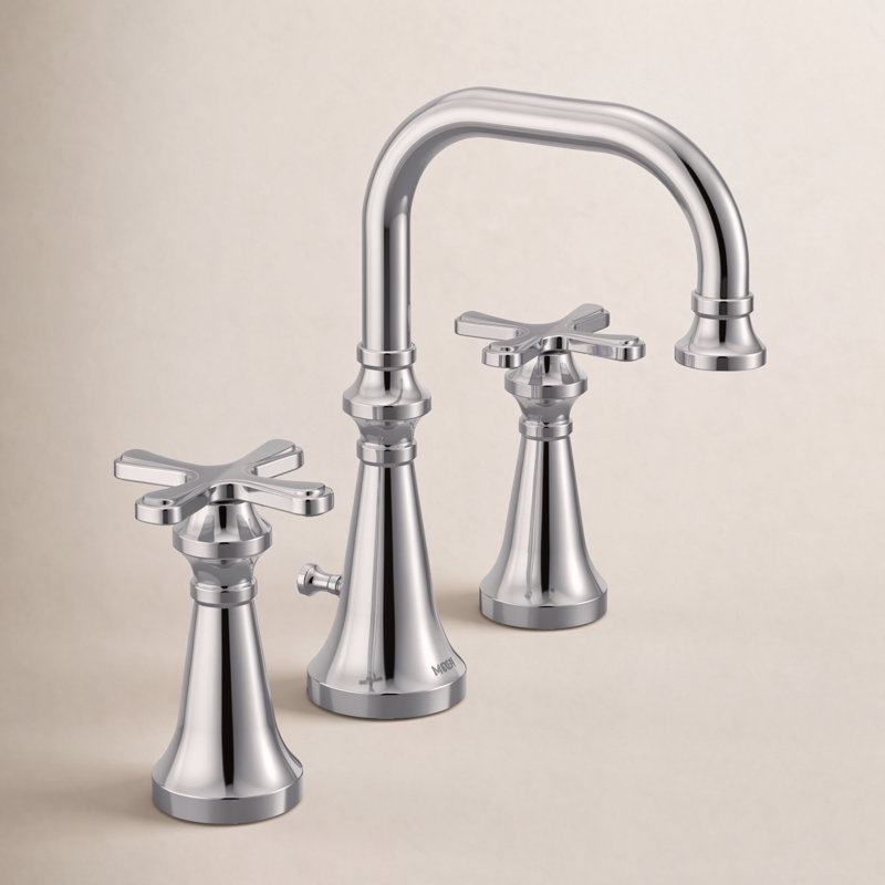 Ensemble de garniture de robinet de salle de bain à deux poignées Moen Colinet, valve requise, Chrome