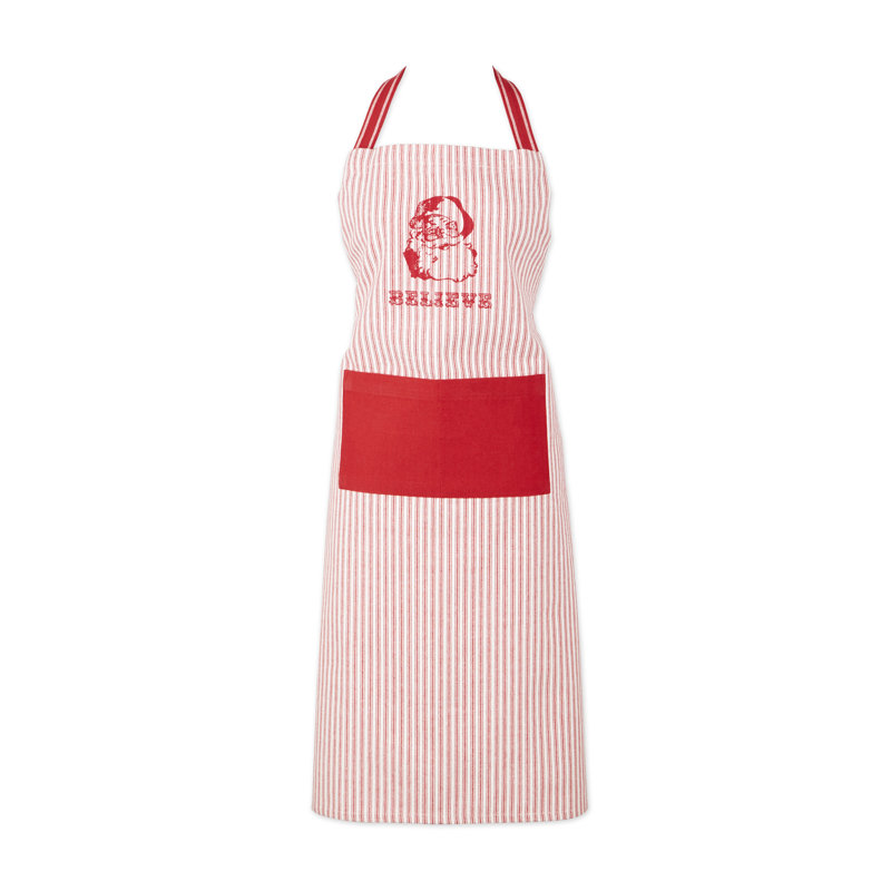 Christmas Striped Cotton Bib Apron
