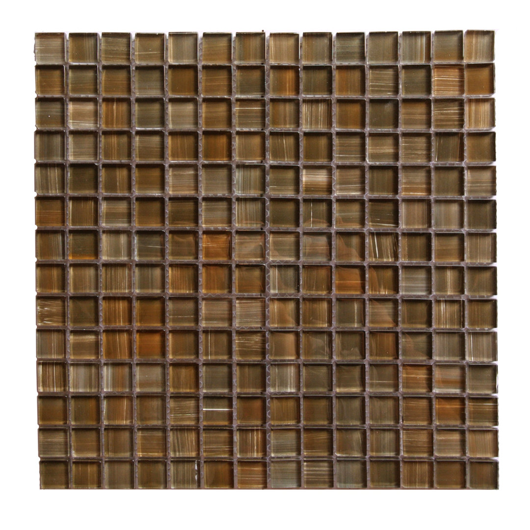 Handicraft 12 in. x 12 in. Stained Glass Straight Edge Square Mosaic Wall Pool & Floor Tile Abolos