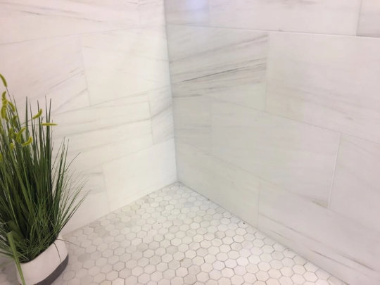 Carreau de marbre et de plancher 12 po x 24 po Bianco Dolomite Premium, Poli