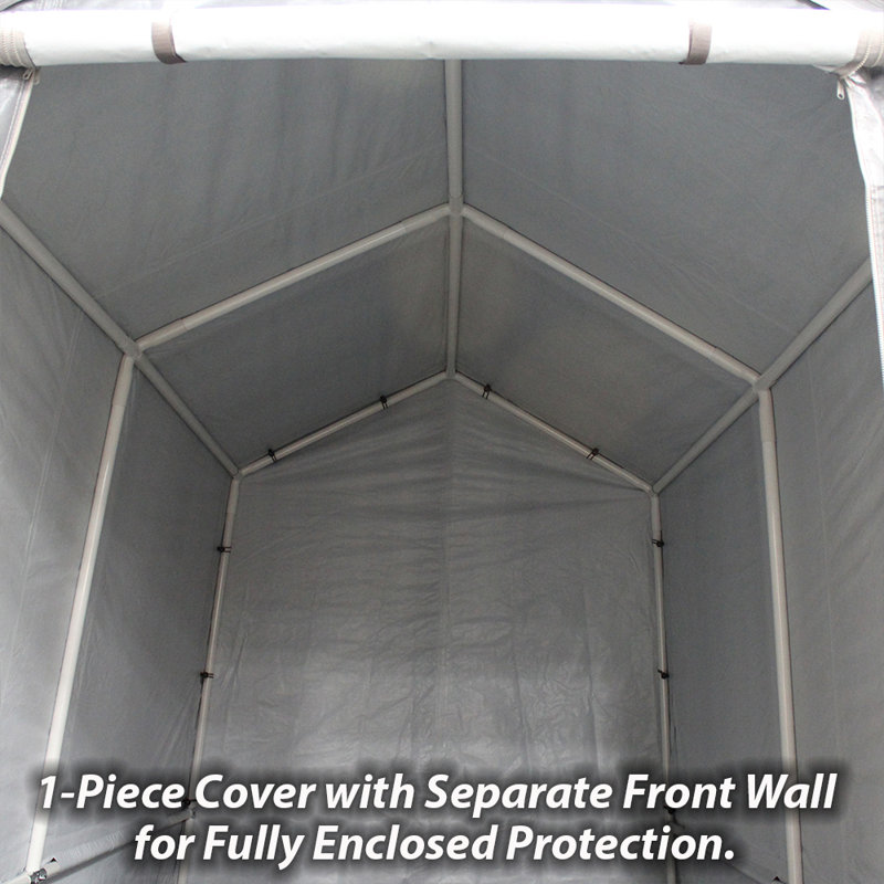 Enclosed Storage Shed 7ft x 12ft Steel Frame with 6 Legs