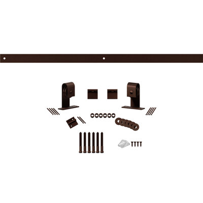 Premium J-Top Mount Steel Single Door Barn Door Hardware Kit Standard Single