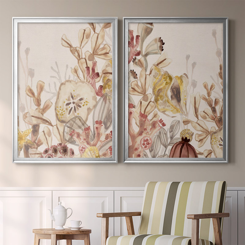 «Ocean Nostalgia I», ensemble de 2 reproductions d'art sur toile encadrées, Argent, H 30,5 po x l 45 po x P 1,25 po