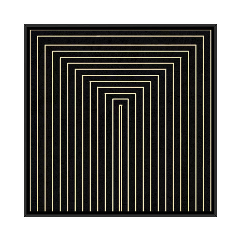 Albree Modern Clinton Plaza, impression sur toile, H 37 po x l 37 po x P 1,5 po, Toile avec cadre noir, Pas de tapis