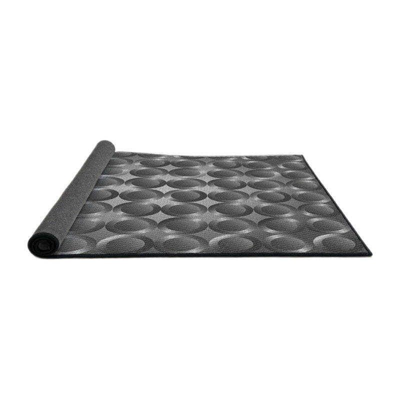 Tapis gris/noir tissé à la machine, Carré 8 pi