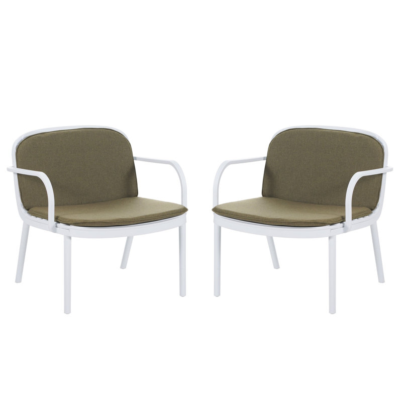 Fauteuil club d'extérieur, ensemble de 2, Blanc