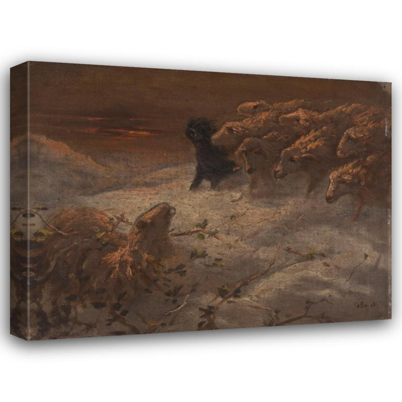 "Sheep" par August Frederic Schenck - Art mural sur toile tendue avec châssis, H 24 po x l 17 po