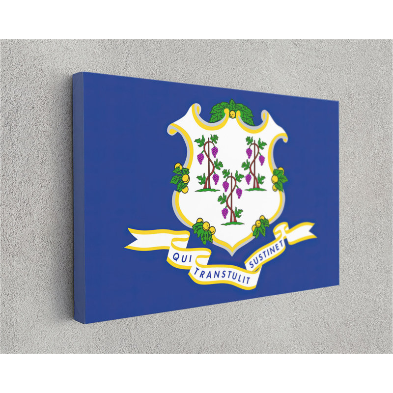 «Connecticut State Flag USA Flags Edition», art mural sur toile, L 45 po x H 30 po