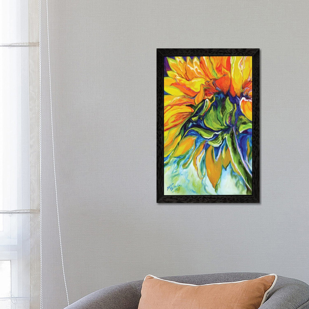 Sunflower In July by Marcia Baldwin - Floater Frame Painting on Canvas