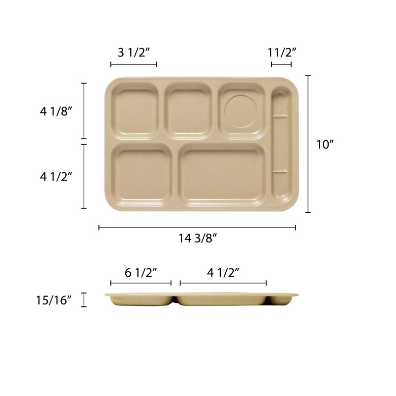 Thunder Group Inc. Milestone Porcelain Melamine Stainless Steel Divided Serving Dish Serving Dish