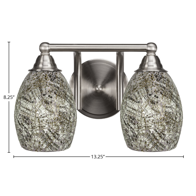 Michell 2-Light Bath Bar, Natural, Brushed Nickel