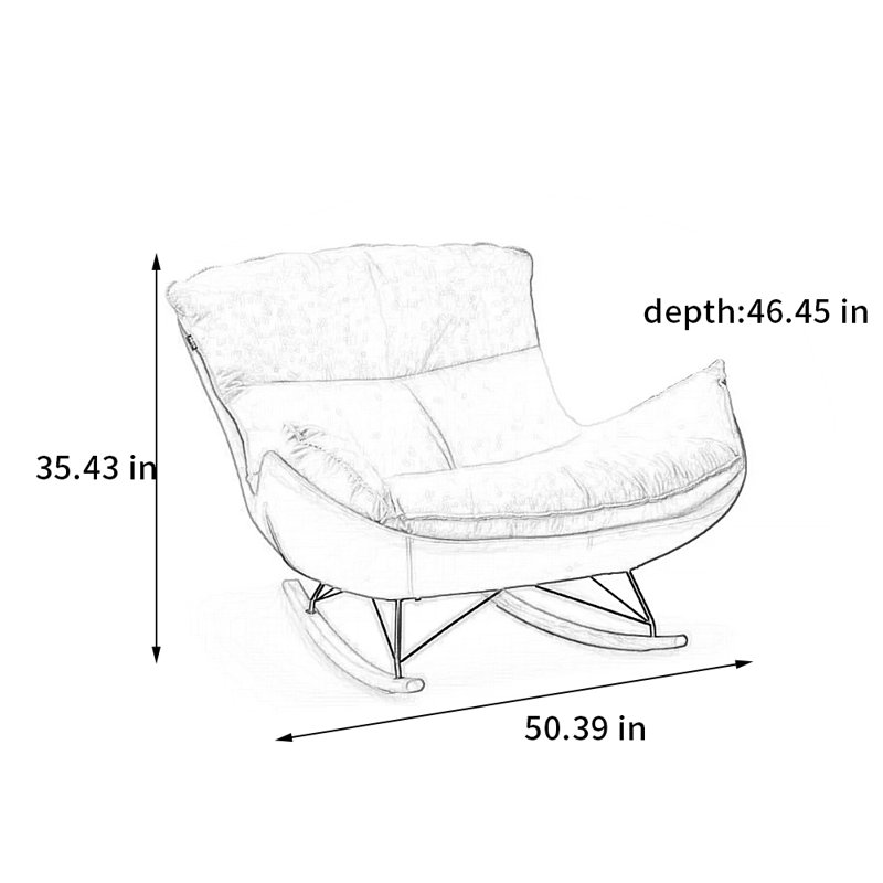 Chaise berçante simple Eggshell, Blanc / brun