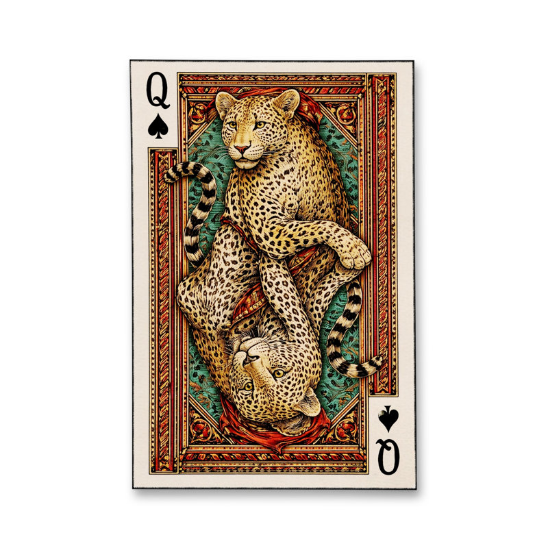 Tapis tissé crème à imprimé tigre Mosso, 3'3" x 9'10"