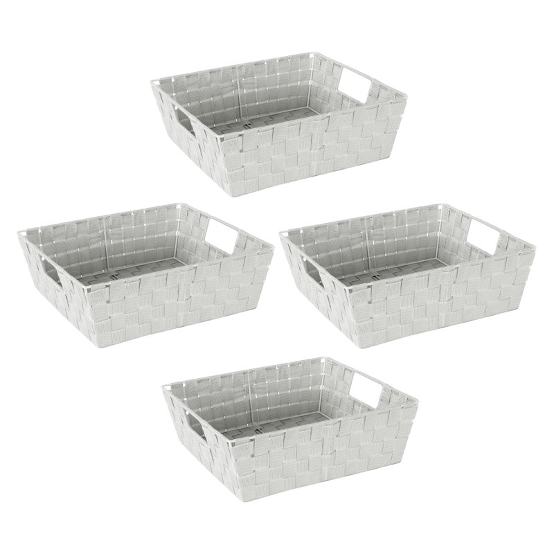 Panier en tissu, H 5 po x l 15 po x P 13 po, Chiné, 4