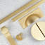 Satin Brass Ribbed Handle Collection & Coordinating Knobs-122663312