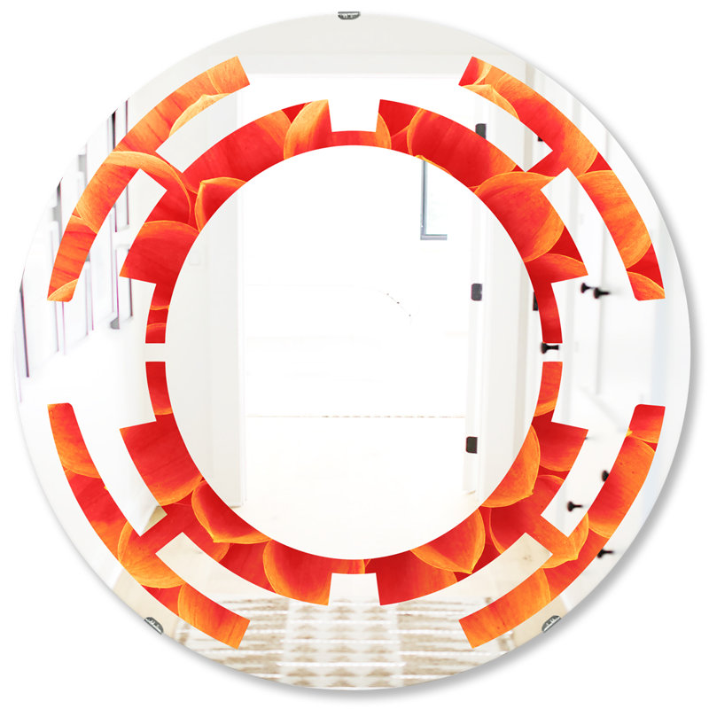 Miroir mural moderne sans cadre, 31,5 po x 31,5 po, Espace abstrait fleur