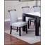 Table de salle à manger de style moderne et 6 chaises d'appoint avec plateau en faux marbre blanc et structure en bois, idéales pour une salle à manger élégante et fonctionnelle