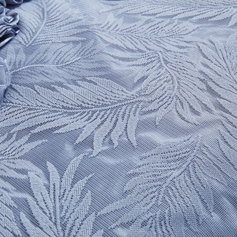 Satin Sateen Floral Comforter, Queen Comforter + 5 Additional Pieces, Blue