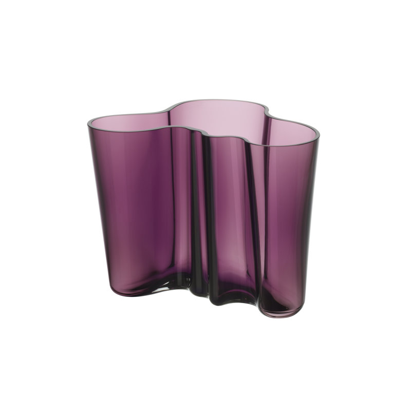 Aalto Inspired 10" Glass Vase for Dining Room - Organic Shape