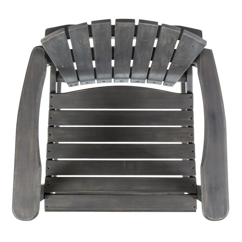 Ensemble de 2 sièges en bois gris foncé - Confort extérieur 2. Élégant et aquatique pour la cour arrière