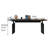 Modern Luxury Black Saddle Leather Dual-Motor Electric Standing Desk With Double Drawers And Built-In Power Outlets-1590302818