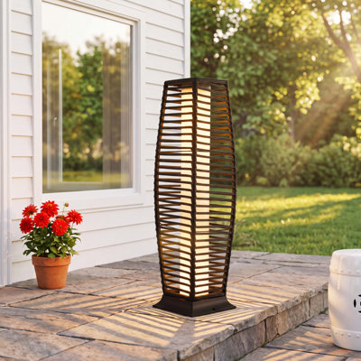 Freida Solar Wicker Floor Lamp