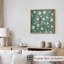 Impression florale de fleurs sauvages vertes et blanches III-974083609
